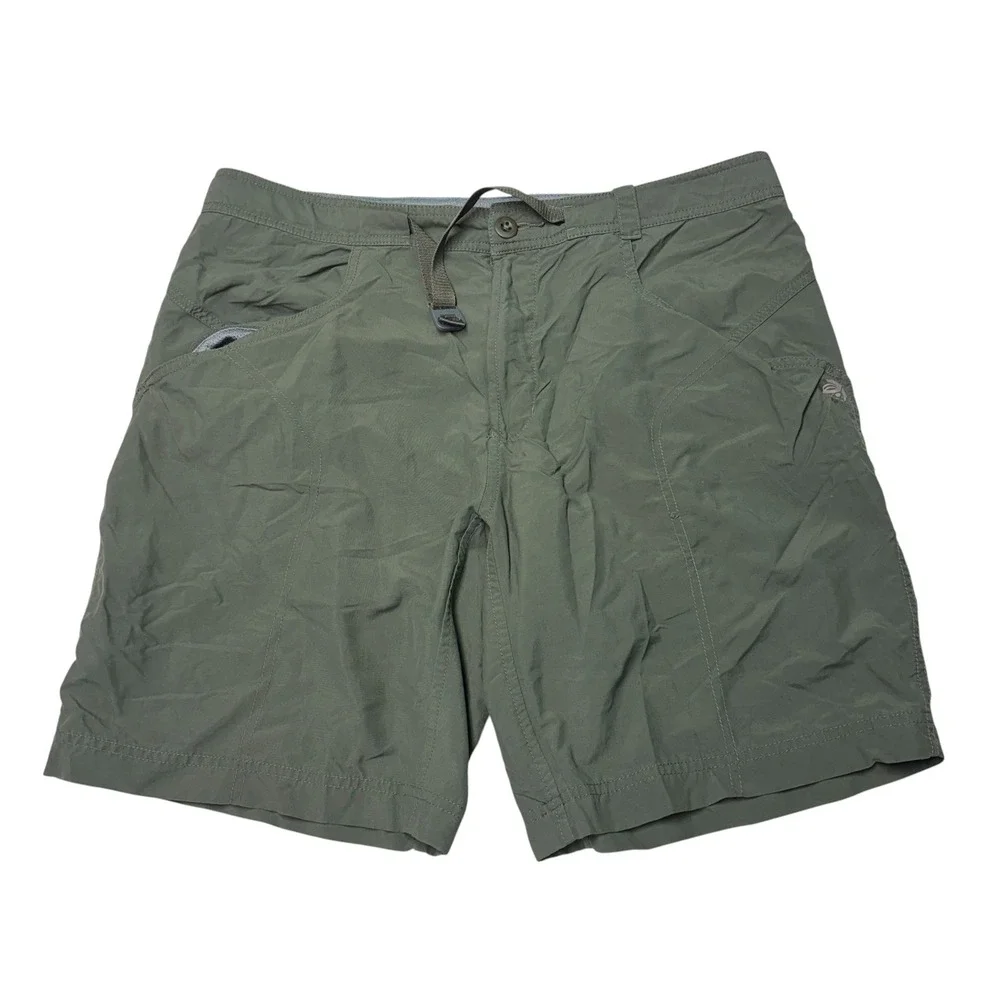 Mountain Hardwear Canyon Shorts Mens 34 Green Hiking Outdoor Belted Nylon UPF 50